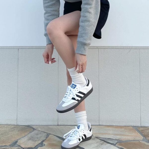 ADIDAS SAMBA J WHITE BLACK GUM IF1944 - immagine 4